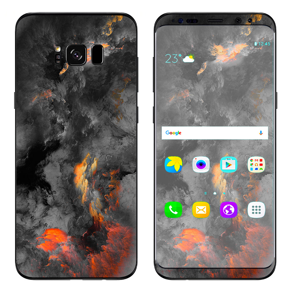  Grey Clouds On Fire Paint Samsung Galaxy S8 Plus Skin