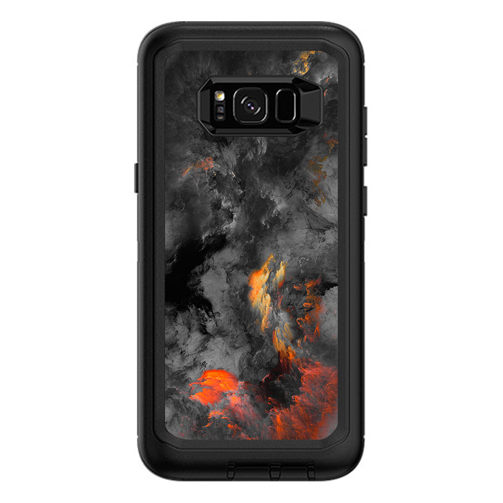  Grey Clouds On Fire Paint Otterbox Defender Samsung Galaxy S8 Plus Skin