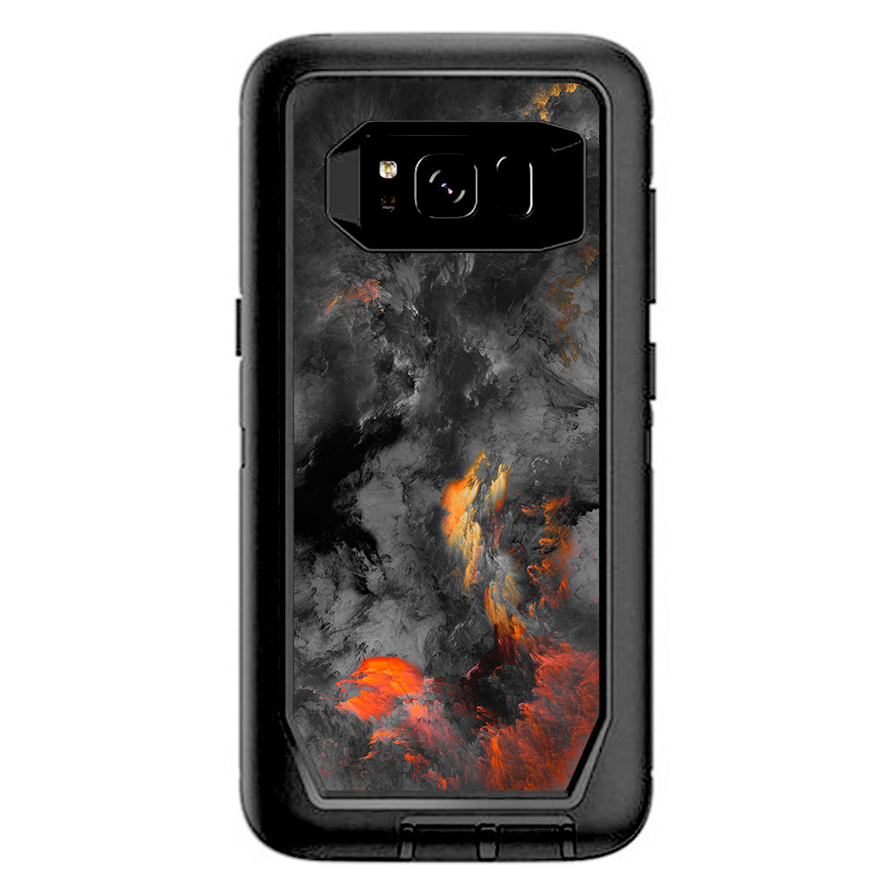  Grey Clouds On Fire Paint Otterbox Defender Samsung Galaxy S8 Skin