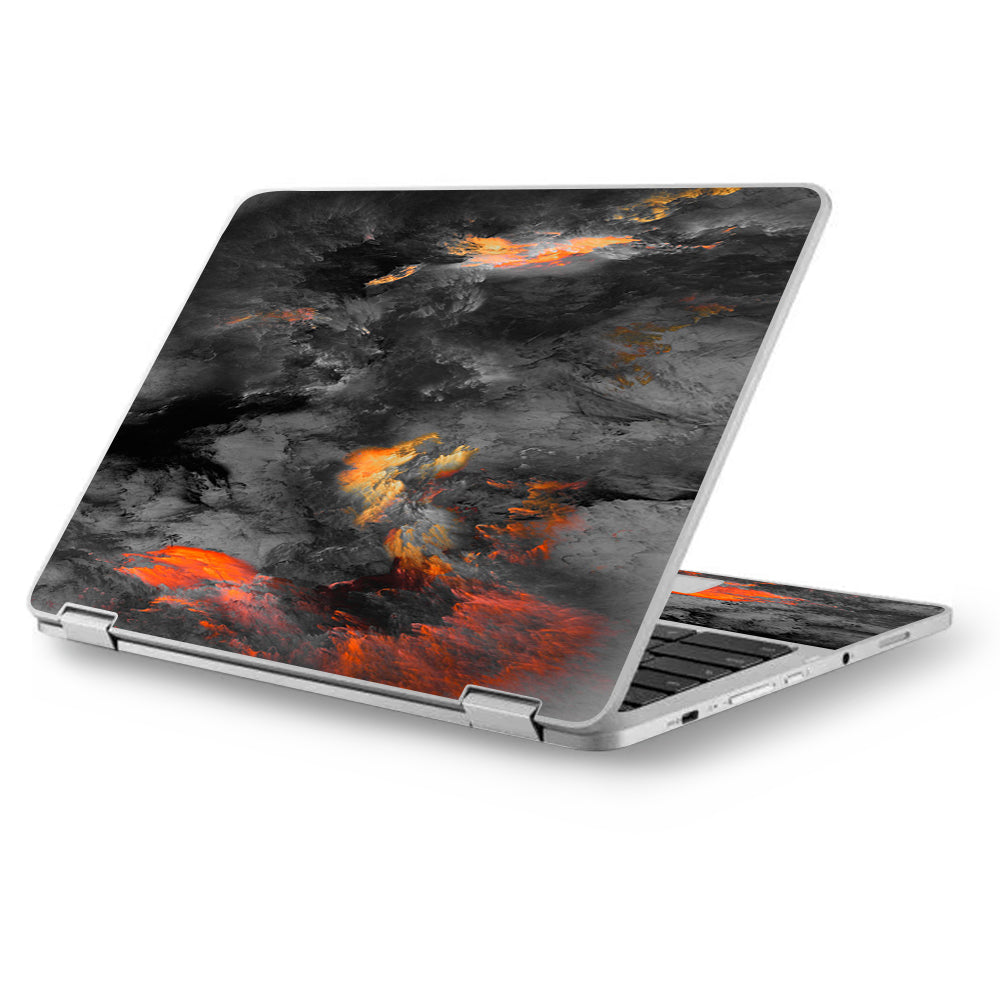  Grey Clouds On Fire Paint Asus Chromebook Flip 12.5" Skin