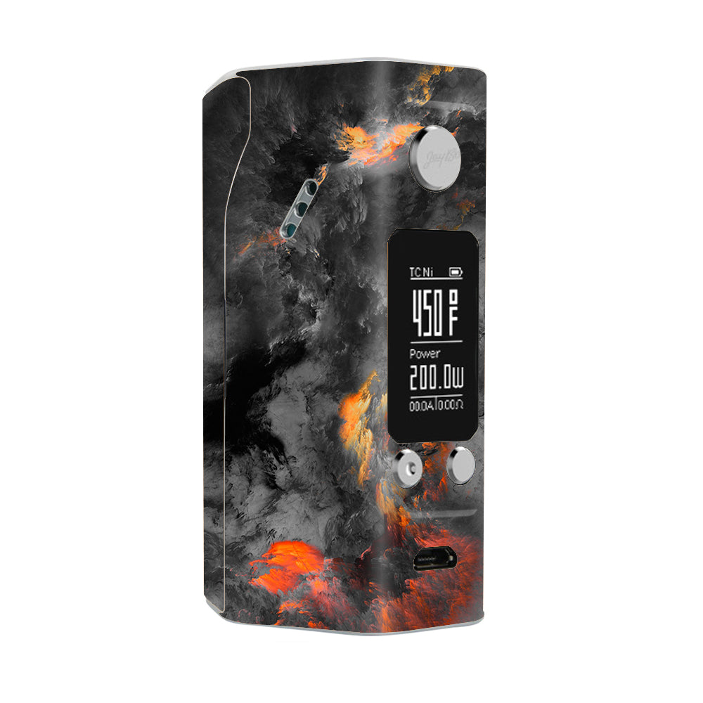  Grey Clouds On Fire Paint Wismec Reuleaux RX200S Skin