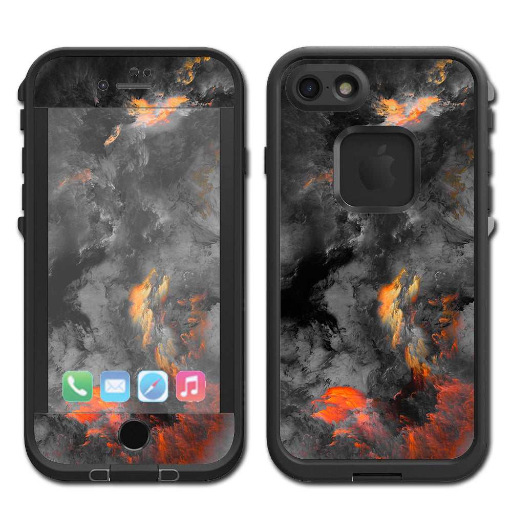  Grey Clouds On Fire Paint Lifeproof Fre iPhone 7 or iPhone 8 Skin