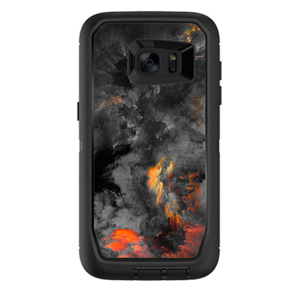  Grey Clouds On Fire Paint Otterbox Defender Samsung Galaxy S7 Edge Skin