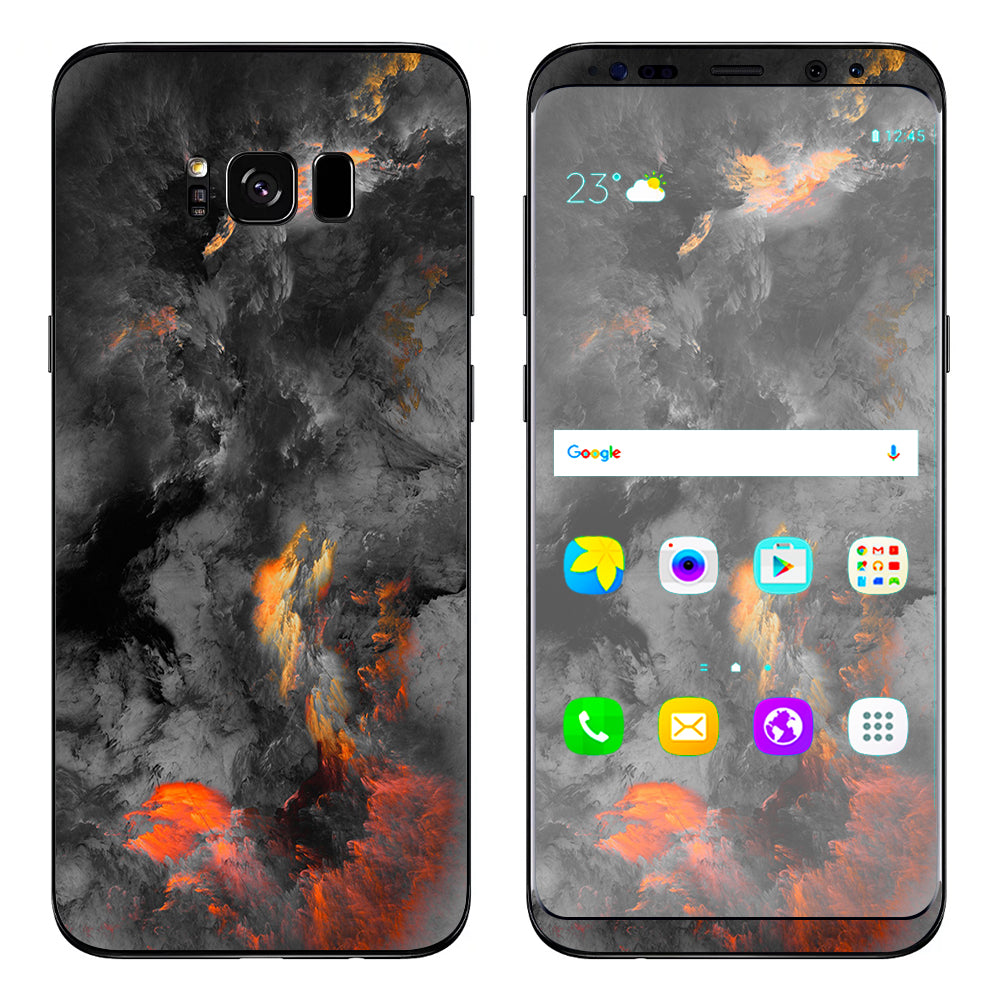  Grey Clouds On Fire Paint Samsung Galaxy S8 Skin
