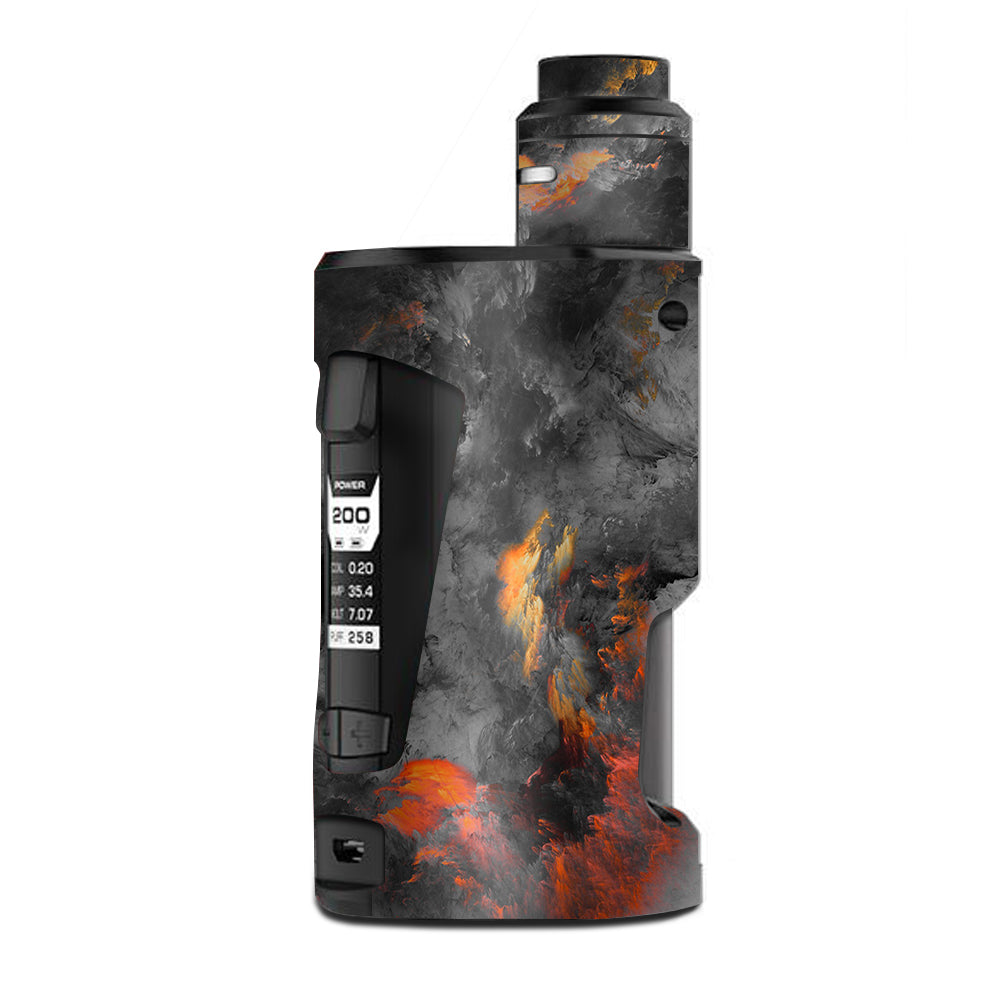  Grey Clouds On Fire Paint G Box Squonk Geek Vape Skin