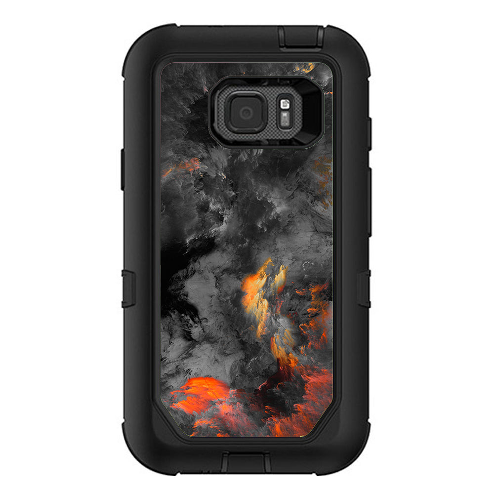  Grey Clouds On Fire Paint Otterbox Defender Samsung Galaxy S7 Active Skin