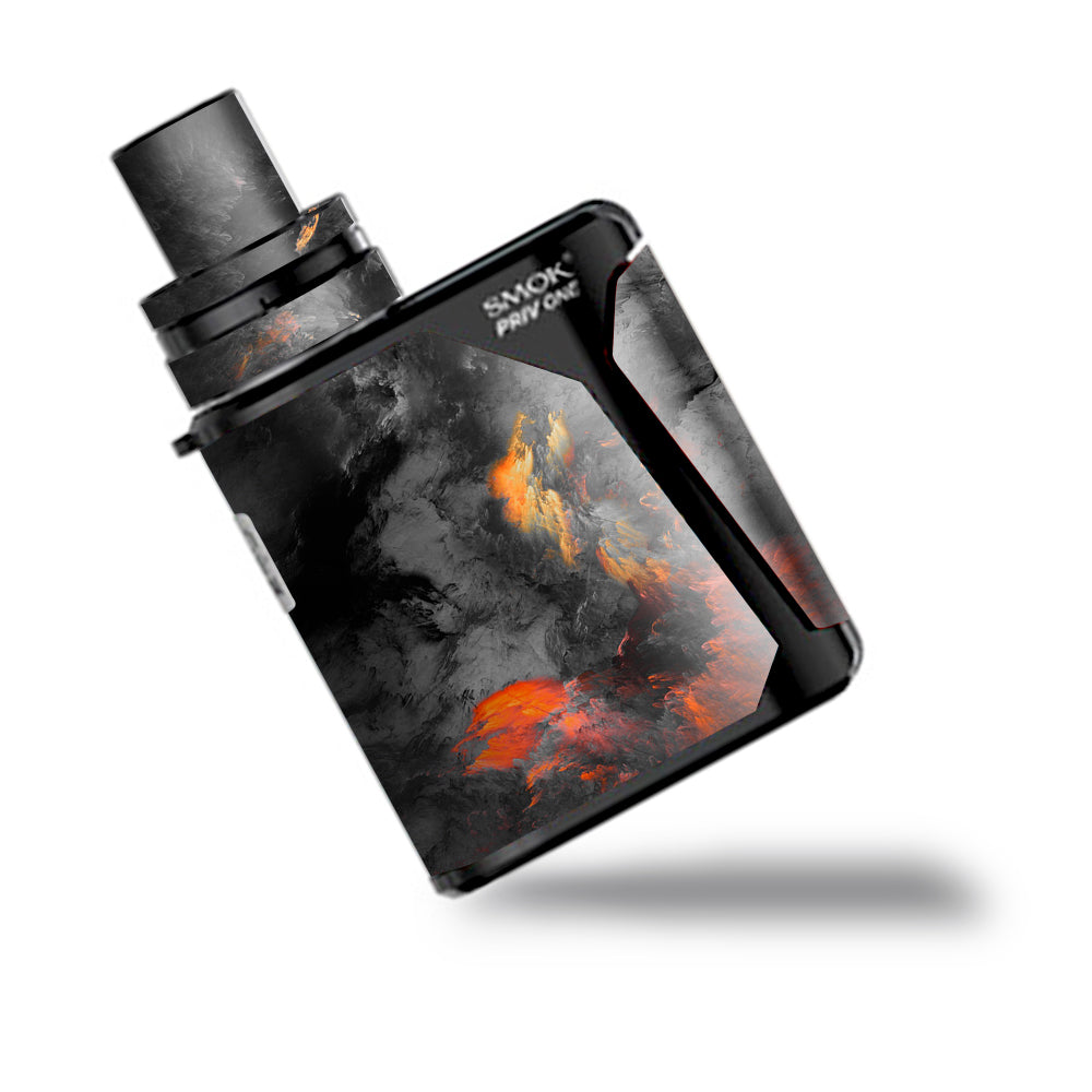 Grey Clouds On Fire Paint Smok Priv One Skin