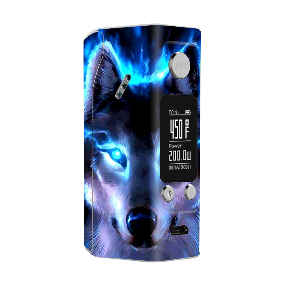  Wolf Glowing Eyes Fire Wismec Reuleaux RX200S Skin