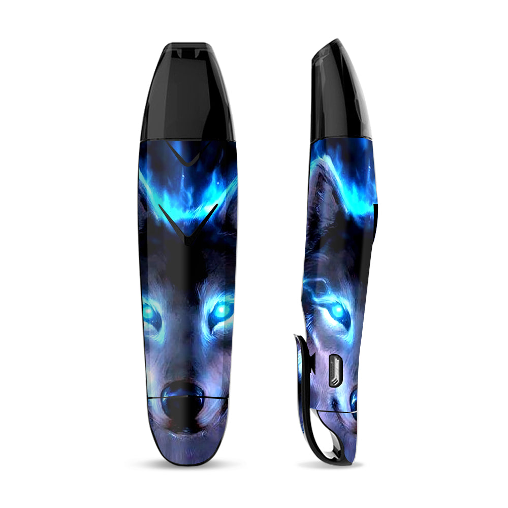 Skin Decal for Suorin Vagon  Vape / Wolf Glowing Eyes Fire