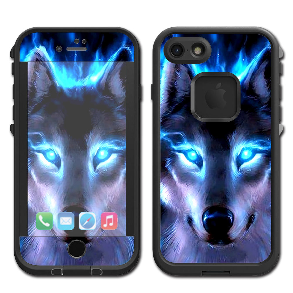  Wolf Glowing Eyes Fire Lifeproof Fre iPhone 7 or iPhone 8 Skin