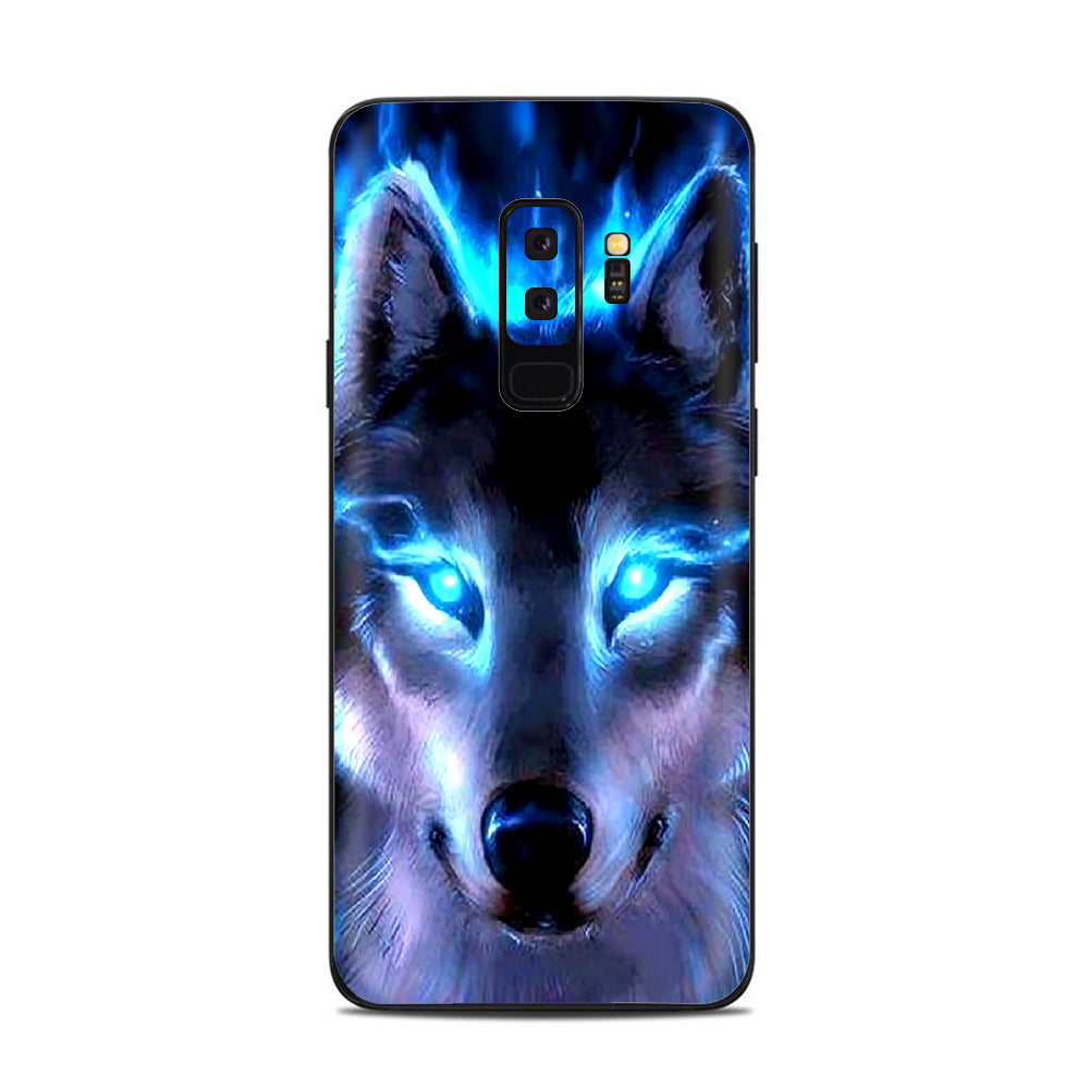  Wolf Glowing Eyes Fire Samsung Galaxy S9 Plus Skin