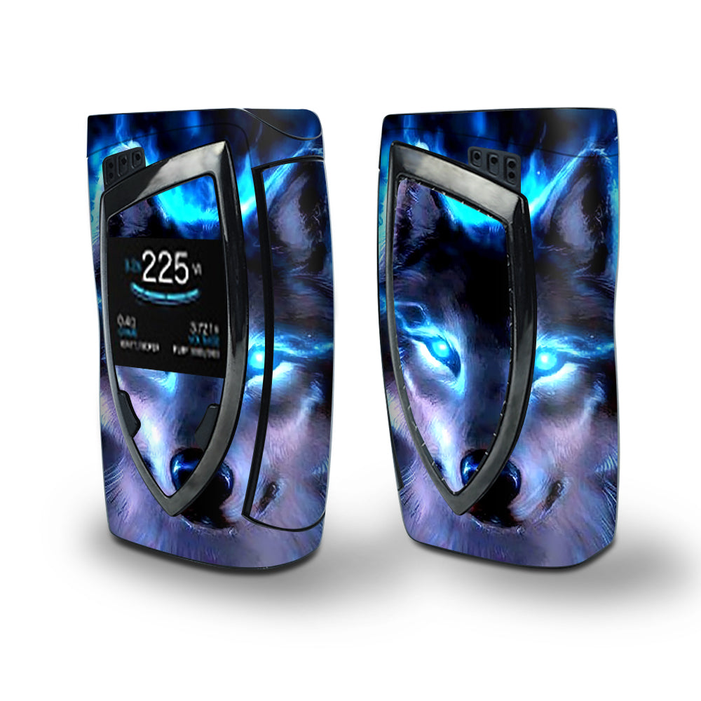 Skin Decal Vinyl Wrap for Smok Devilkin Kit 225w (includes TFV12 Prince Tank Skins) Vape Skins Stickers Cover / Wolf Glowing Eyes Fire