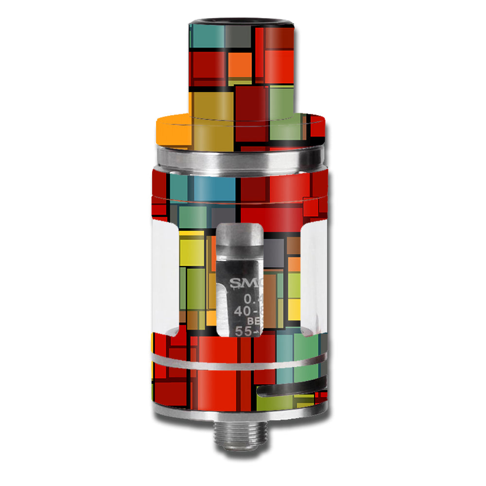  Abstract Colorful Square Pattern Smok TFV8 Micro Baby Beast Skin