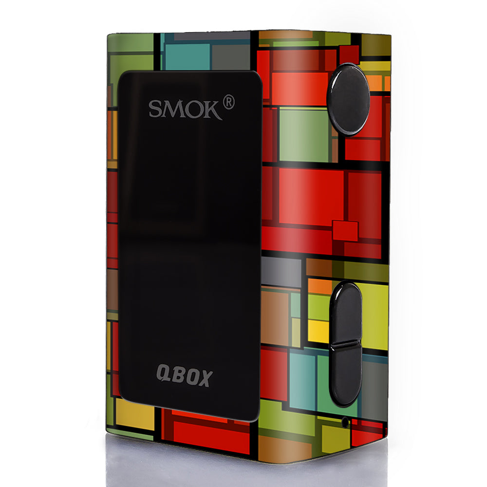  Abstract Colorful Square Pattern Smok Q-Box Skin