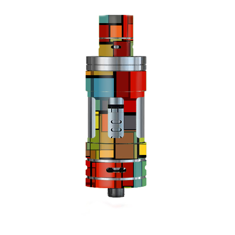  Abstract Colorful Square Pattern Smok TFV4 Tank Skin