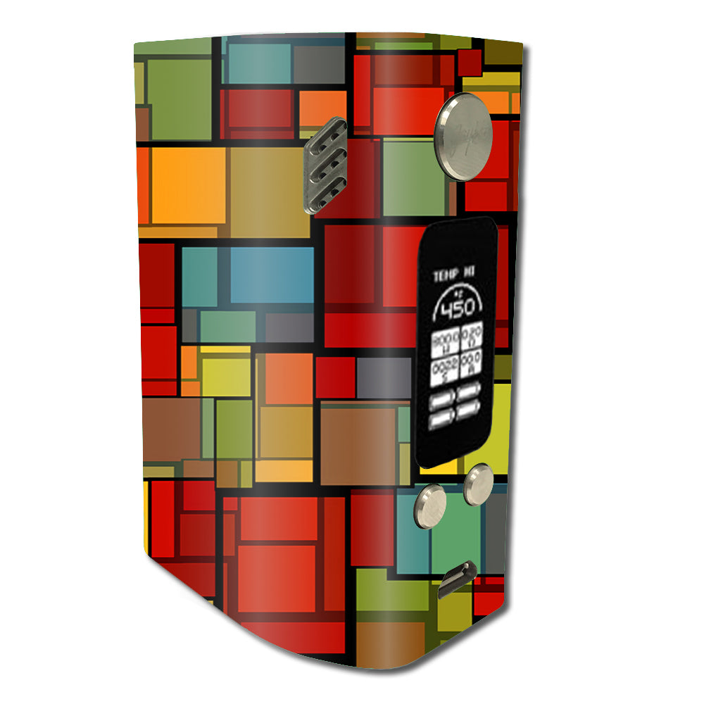  Abstract Colorful Square Pattern Wismec Reuleaux RX300 Skin