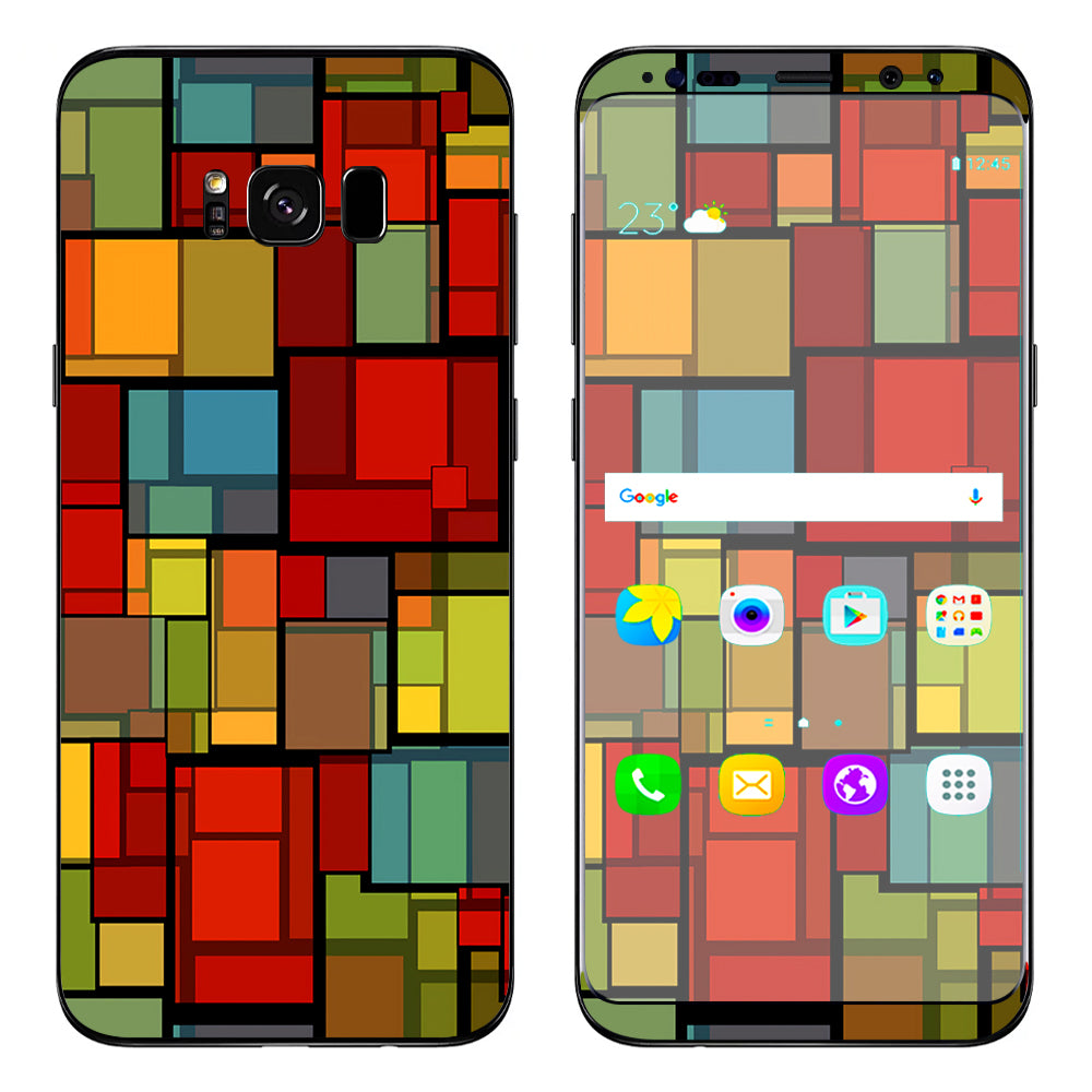  Abstract Colorful Square Pattern Samsung Galaxy S8 Plus Skin
