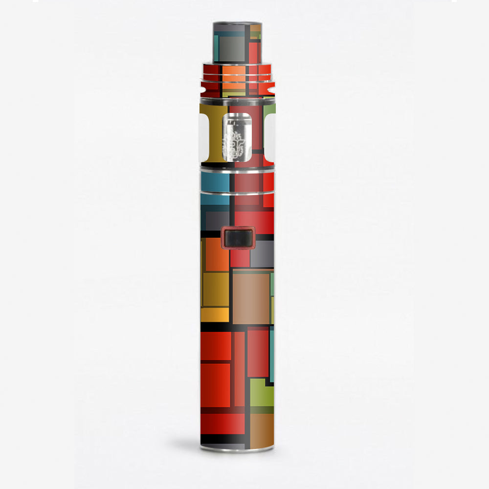  Abstract Colorful Square Pattern Smok Stick X8 Skin