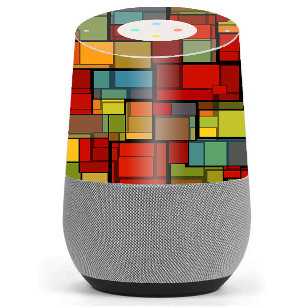  Abstract Colorful Square Pattern Google Home Skin