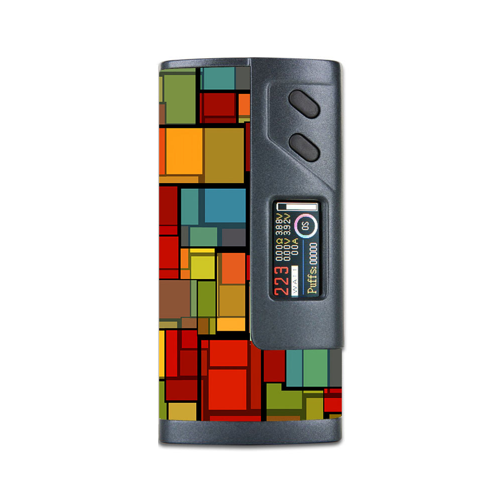  Abstract Colorful Square Pattern Sigelei 213W Plus Skin
