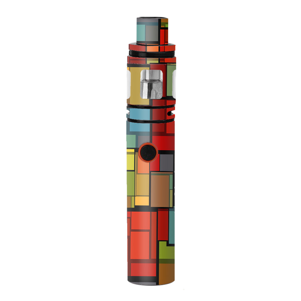  Abstract Colorful Square Pattern Smok Stick V8 Skin