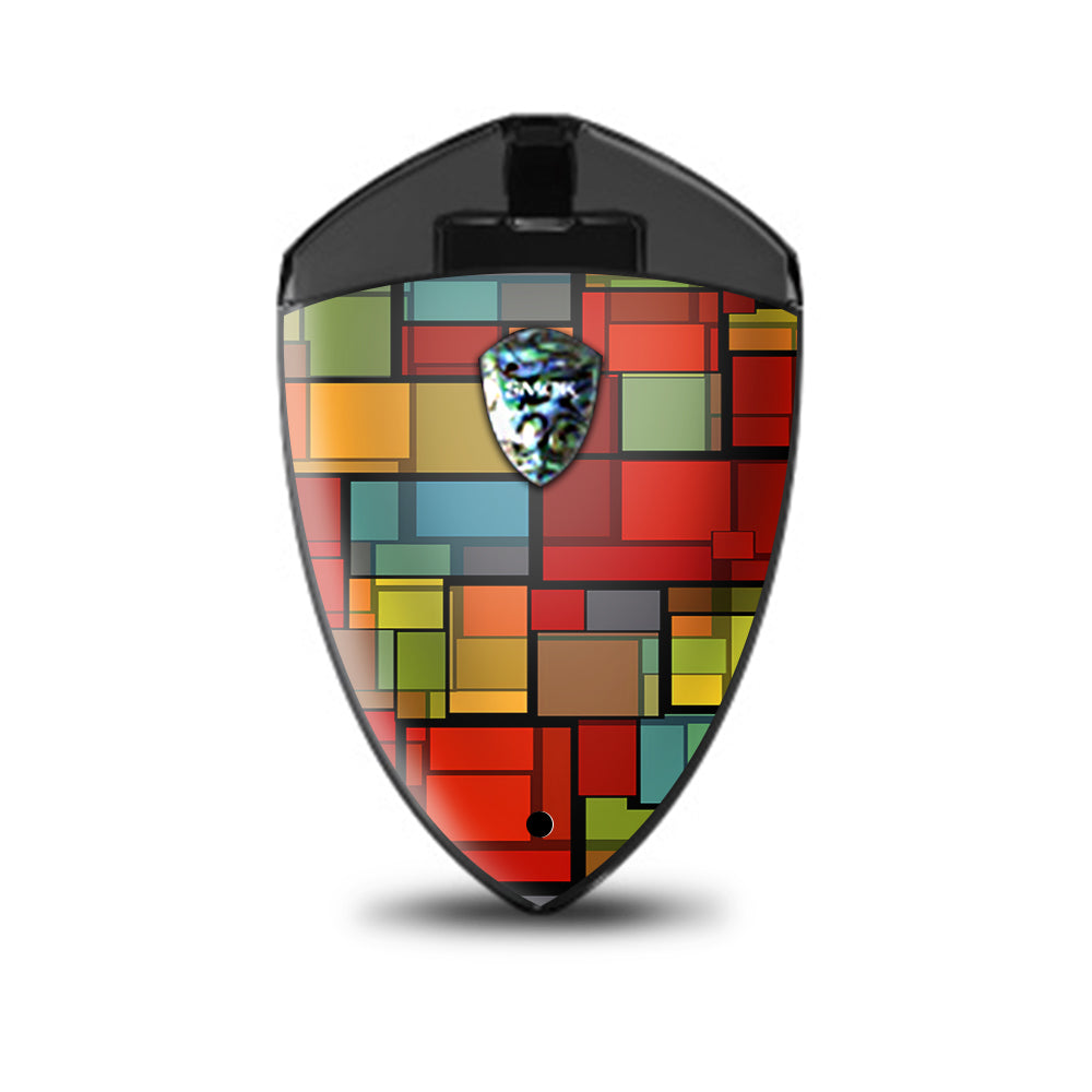  Abstract Colorful Square Pattern Smok Rolo Badge Skin