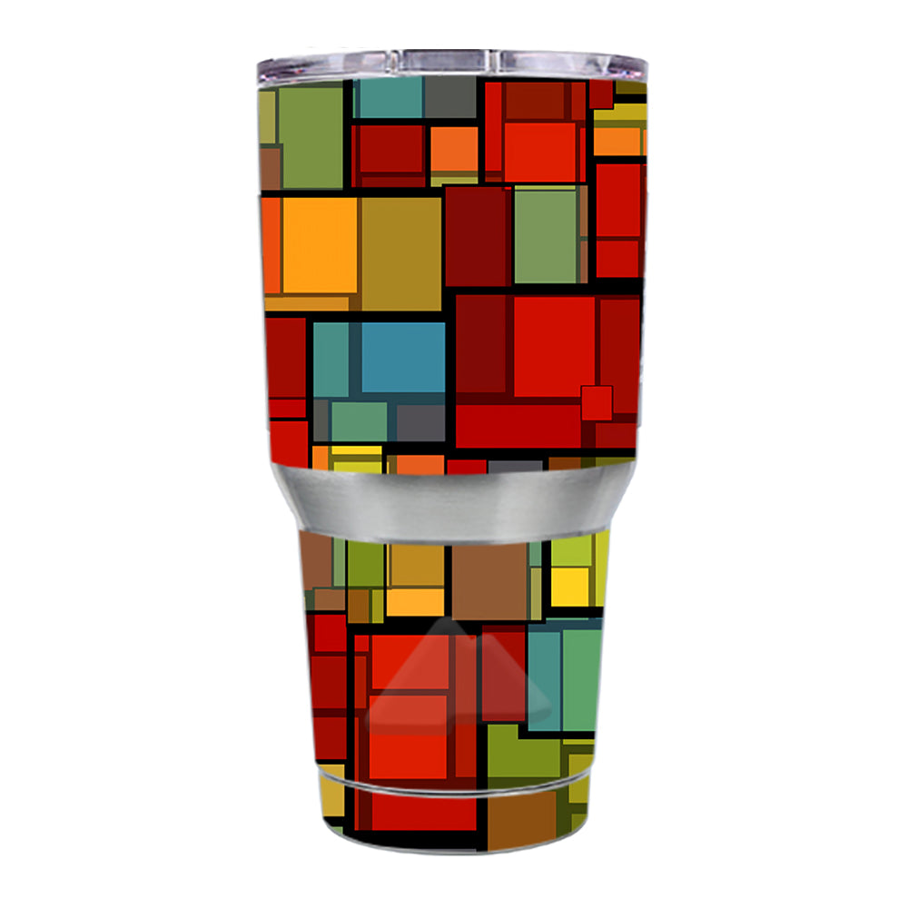  Abstract Colorful Square Pattern Ozark Trail 30oz Tumbler Skin