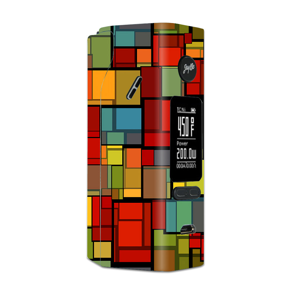  Abstract Colorful Square Pattern Wismec Reuleaux RX 2/3 combo kit Skin