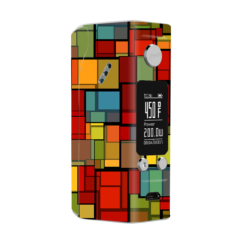  Abstract Colorful Square Pattern Wismec Reuleaux RX200S Skin