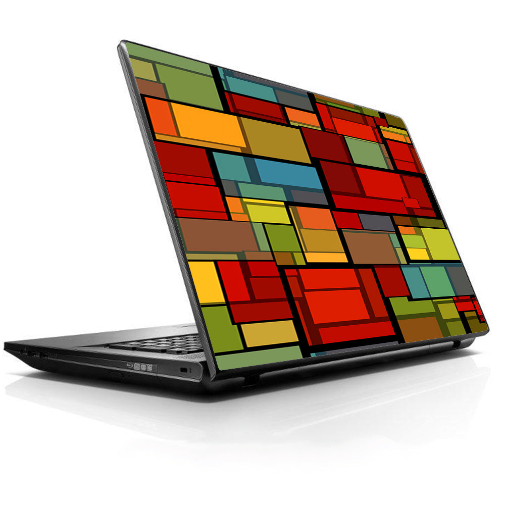  Abstract Colorful Square Pattern Universal 13 to 16 inch wide laptop Skin