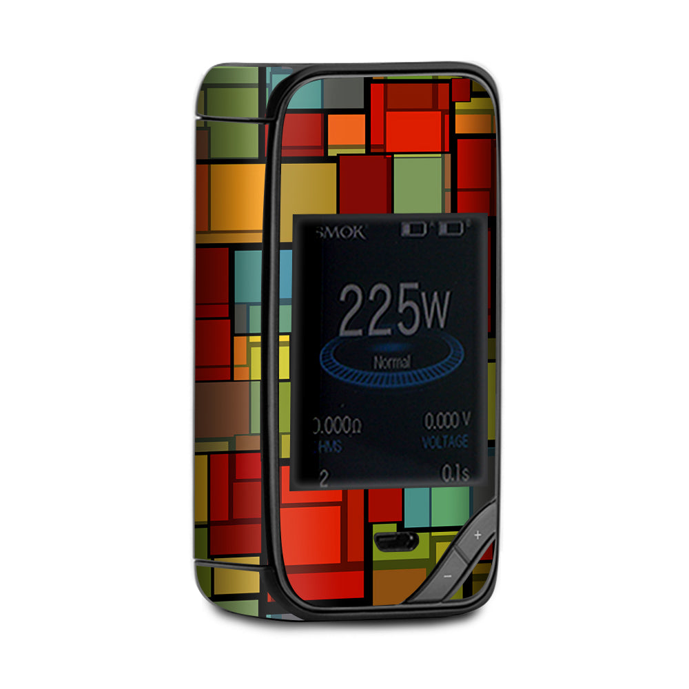  Abstract Colorful Square Pattern X-Priv Smok Skin