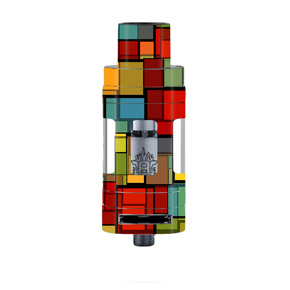  Abstract Colorful Square Pattern Smok TFV8 Tank Skin