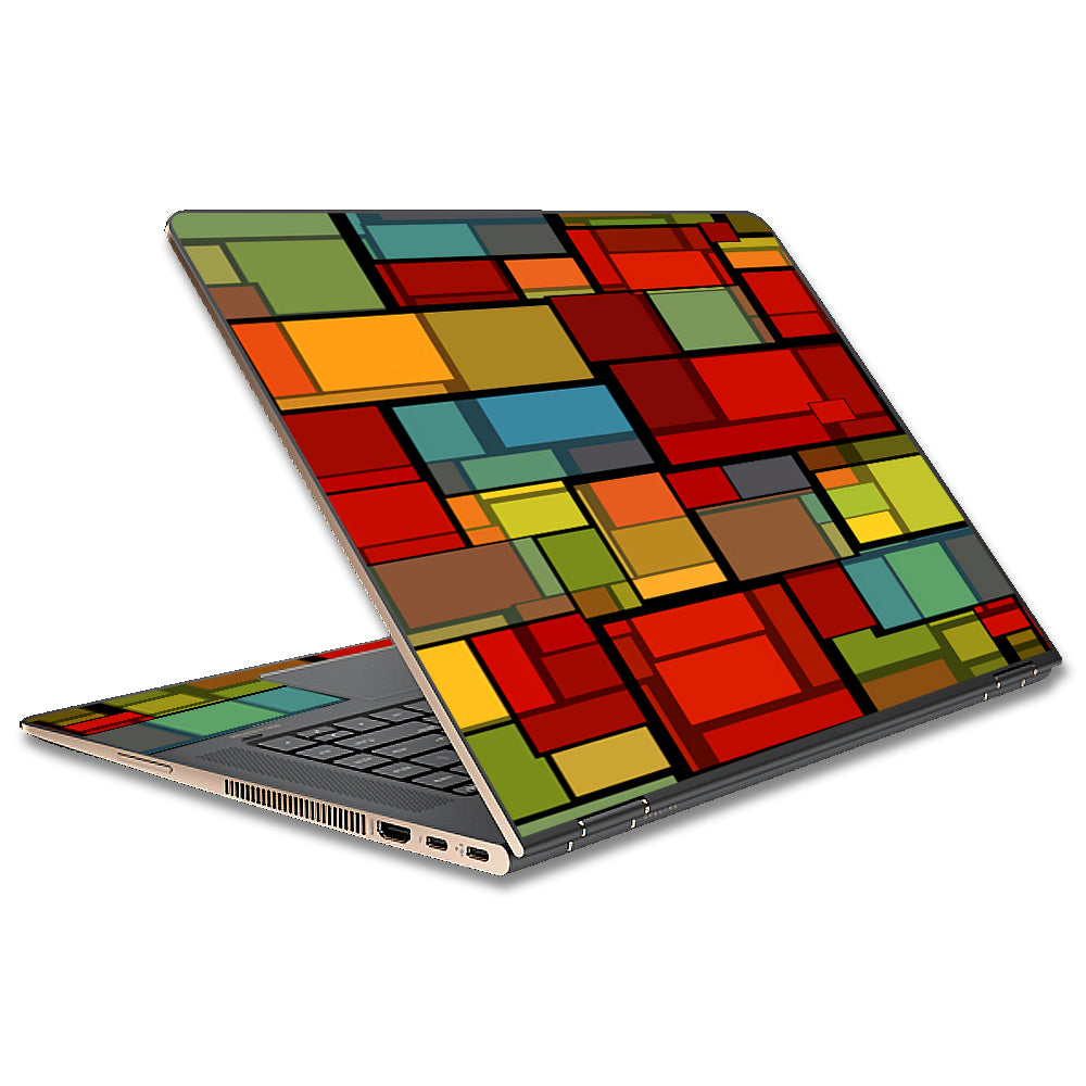  Abstract Colorful Square Pattern HP Spectre x360 15t Skin