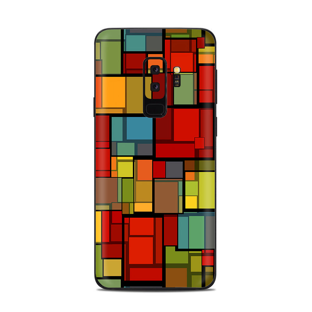  Abstract Colorful Square Pattern Samsung Galaxy S9 Plus Skin
