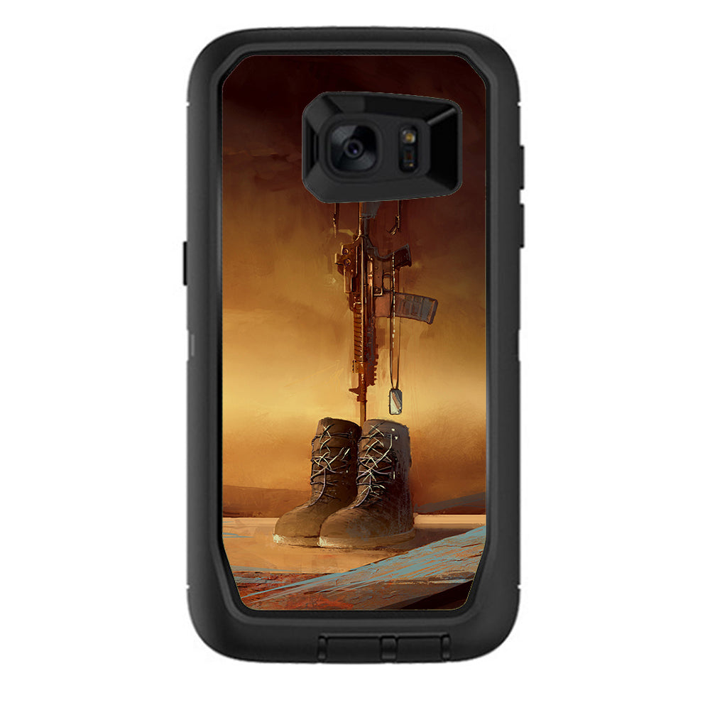  Fallen Soldier Remember Boots Rifle Otterbox Defender Samsung Galaxy S7 Edge Skin