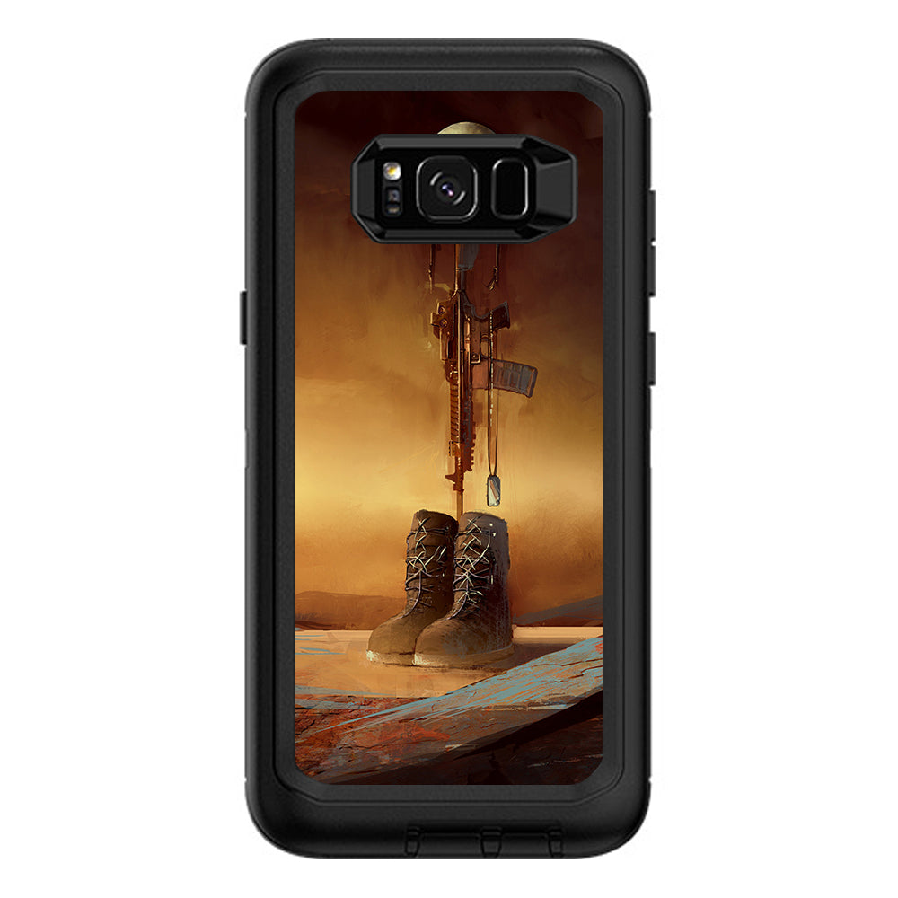  Fallen Soldier Remember Boots Rifle Otterbox Defender Samsung Galaxy S8 Plus Skin