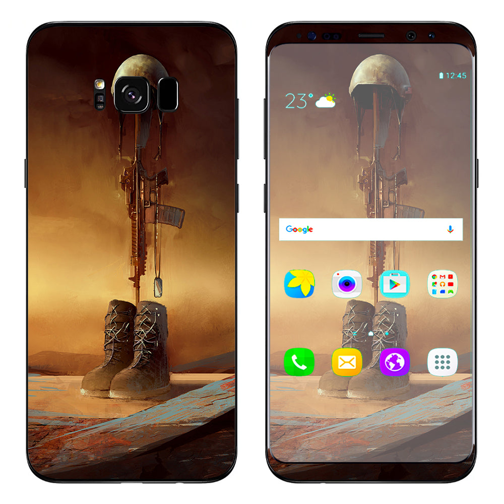  Fallen Soldier Remember Boots Rifle Samsung Galaxy S8 Plus Skin