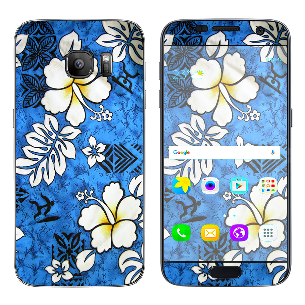  Tropical Hibiscus Floral Pattern Samsung Galaxy S7 Skin