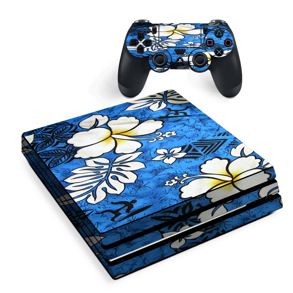 Tropical Hibiscus Floral Pattern Sony PS4 Pro Skin