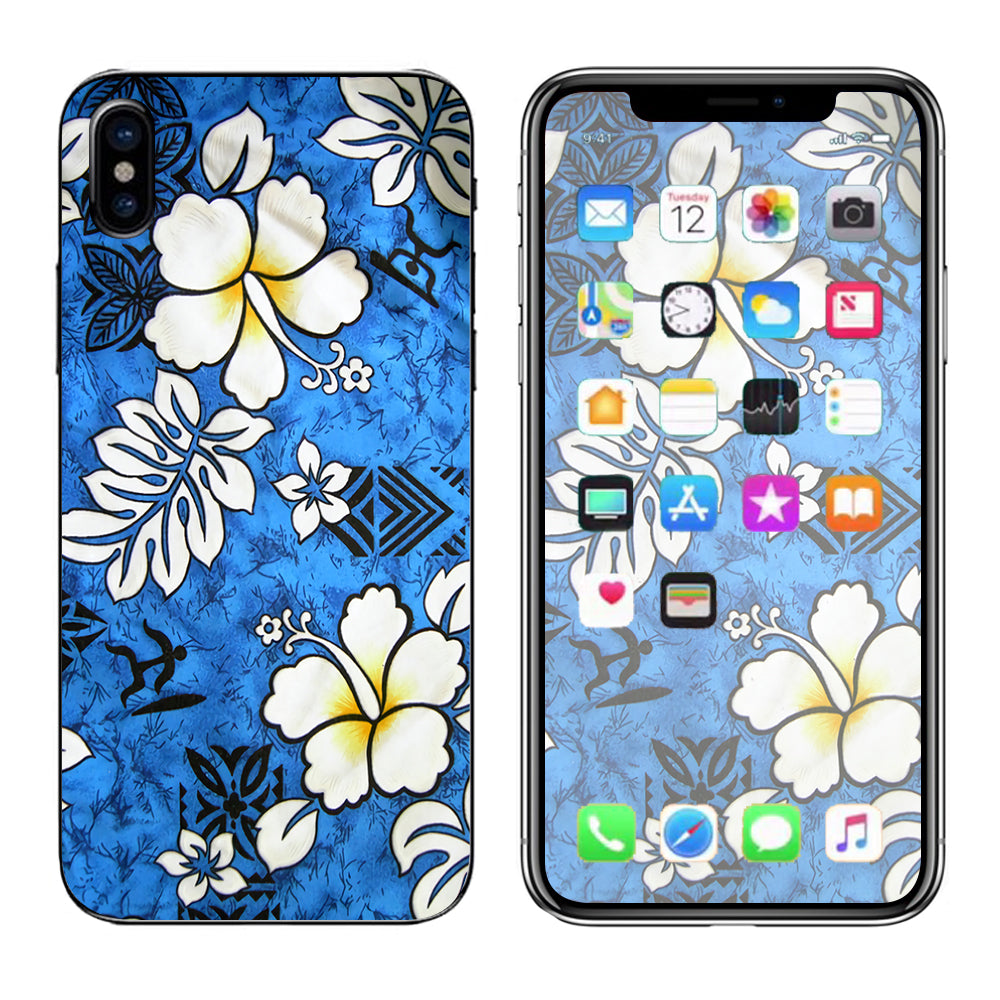  Tropical Hibiscus Floral Pattern Apple iPhone X Skin