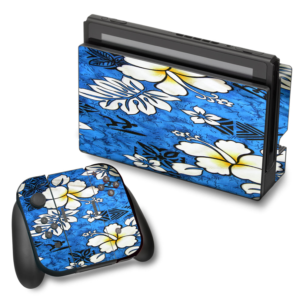  Tropical Hibiscus Floral Pattern Nintendo Switch Skin
