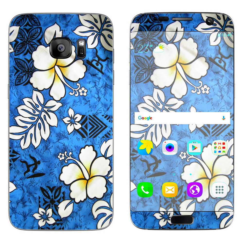  Tropical Hibiscus Floral Pattern Samsung Galaxy S7 Edge Skin