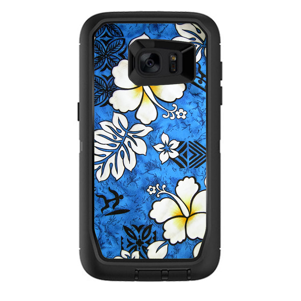  Tropical Hibiscus Floral Pattern Otterbox Defender Samsung Galaxy S7 Edge Skin