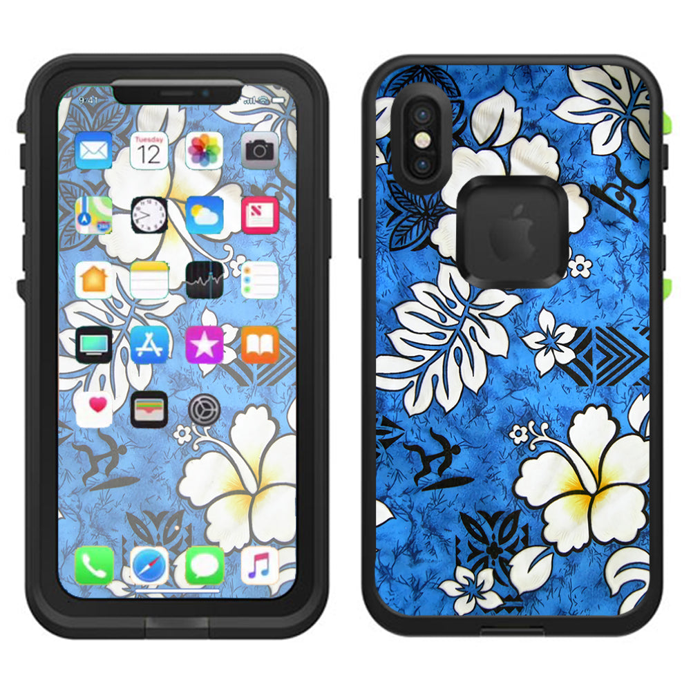 Tropical Hibiscus Floral Pattern Lifeproof Fre Case iPhone X Skin