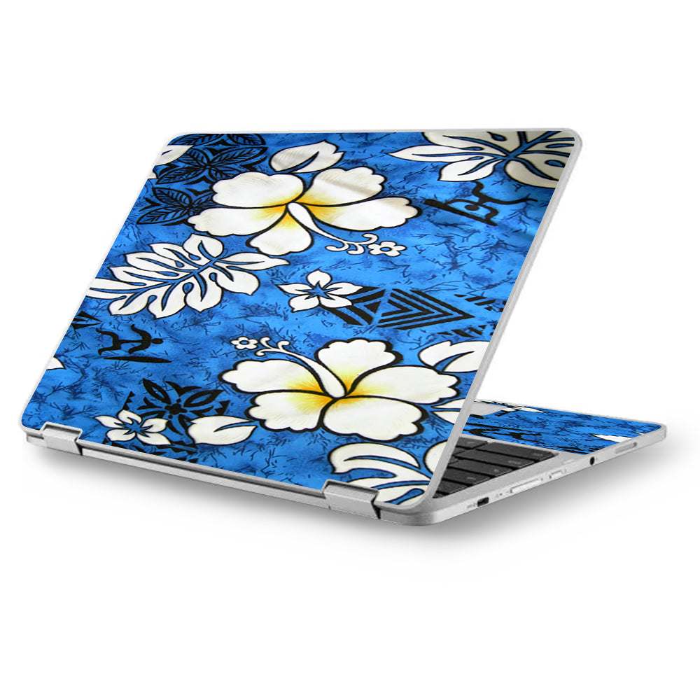  Tropical Hibiscus Floral Pattern Asus Chromebook Flip 12.5" Skin