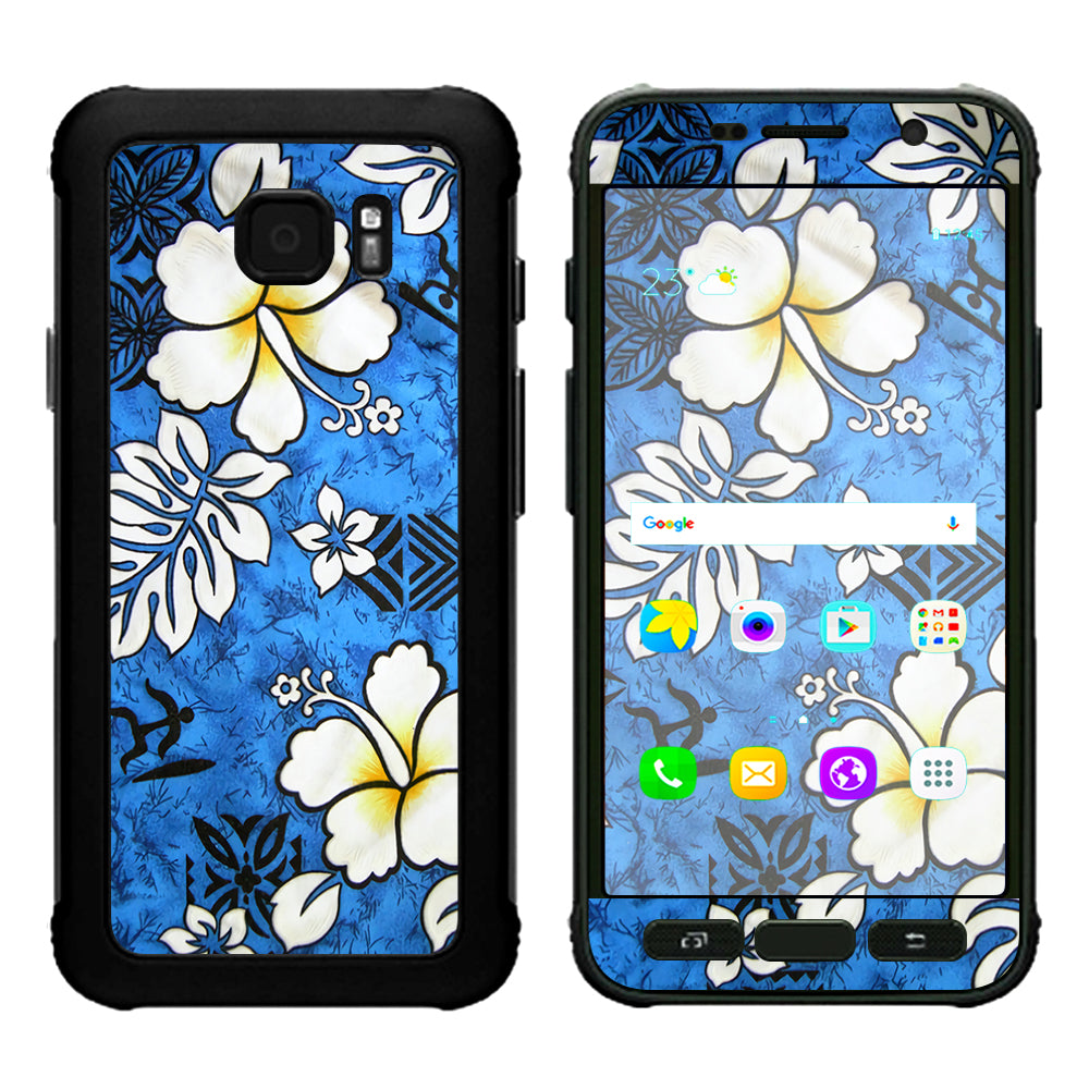  Tropical Hibiscus Floral Pattern Samsung Galaxy S7 Active Skin