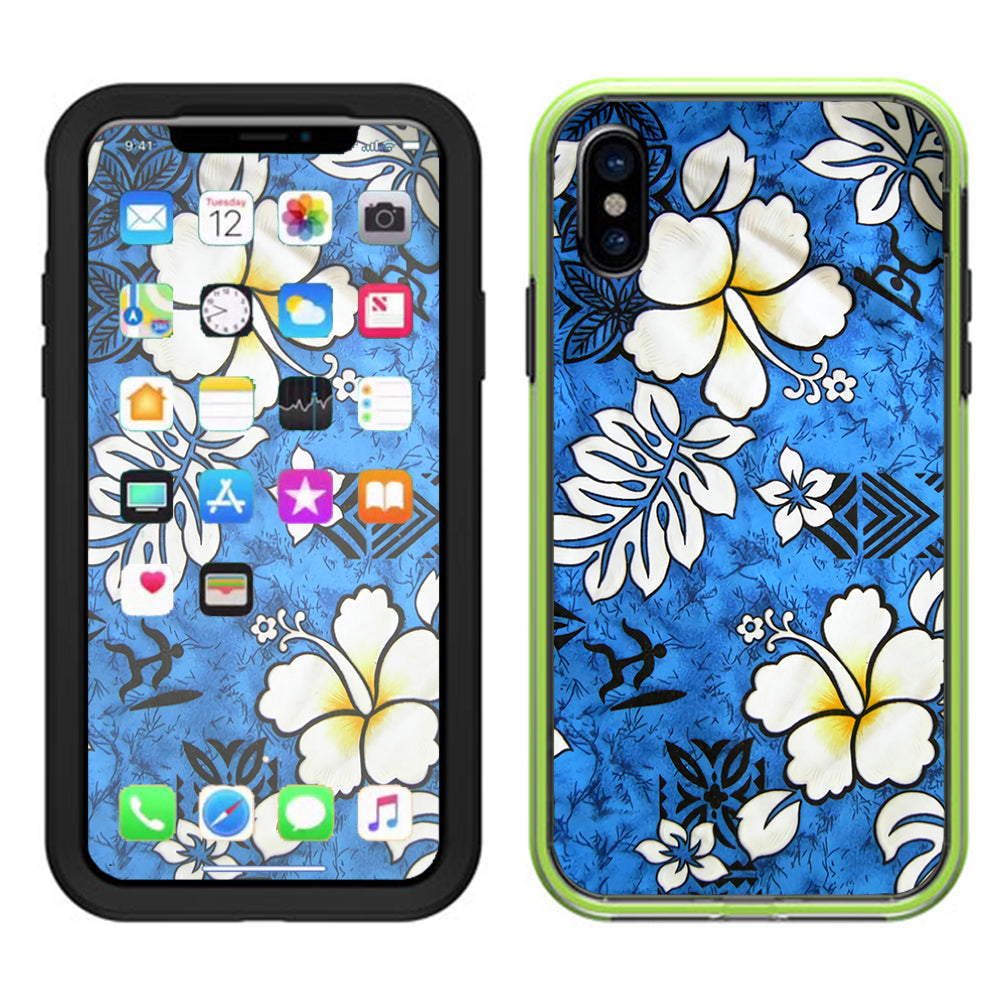  Tropical Hibiscus Floral Pattern Lifeproof Slam Case iPhone X Skin