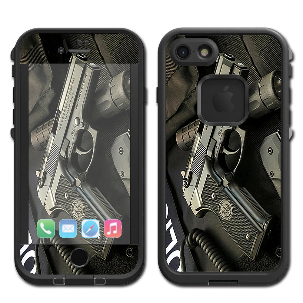  Edc Pistol Flashlight Knife Lifeproof Fre iPhone 7 or iPhone 8 Skin