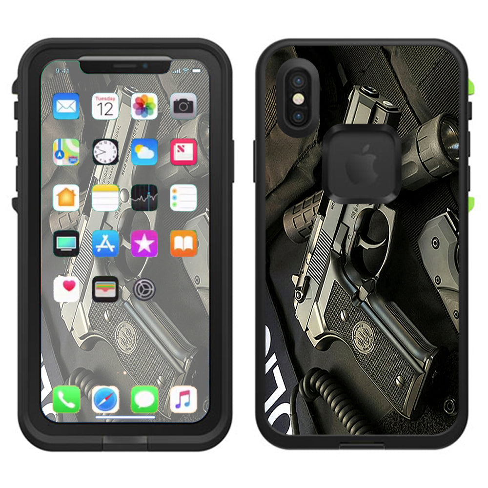  Edc Pistol Flashlight Knife Lifeproof Fre Case iPhone X Skin