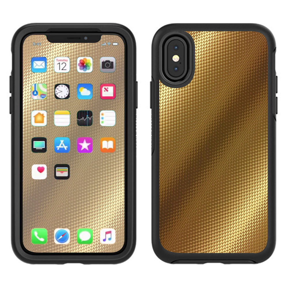  Gold Pattern Shiney Otterbox Defender Apple iPhone X Skin